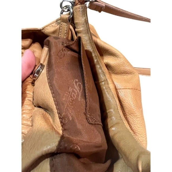 Fossil Women's Beige Leather Crossbody Bucket Bag with Removable Strap Vintage - Picture 4 of 7